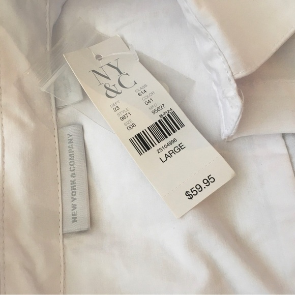 Elegant White Shirt Dress Size L - Picture 7 of 7